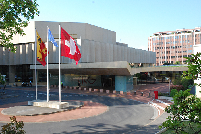 View of the Geneva International Conference Centre (CICG), venue of the 4th Session of the International Conference on Chemicals Management (ICCM4)