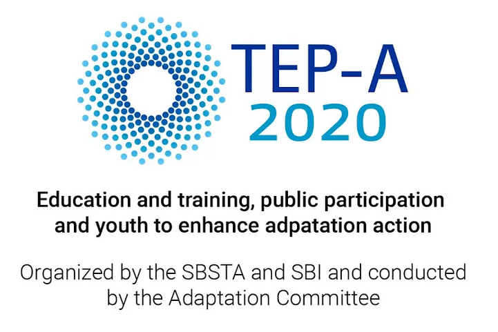 The 2020 TEP-A will be held under the topic of “education and public training, public participation and youth to enhance adaptation action.”