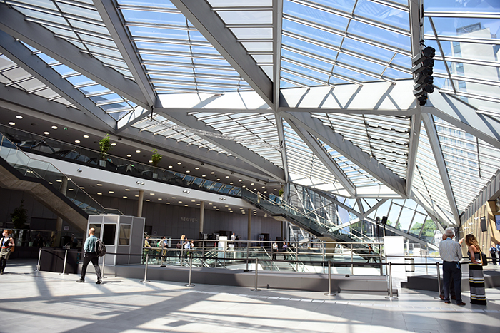 A view of the atrium in the new World Conference Center Bonn (WCCB), venue of the Bonn Climate Change Conference - May 2016