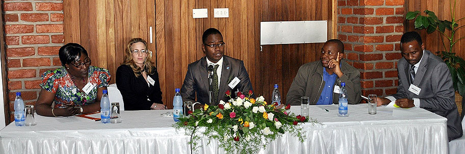 Clarisse Coulibaly, UNDP, Themba Kalua, UN Poverty Environment Initiative (PEI), Tlhokomelo Phuthego, Department of Environmental Affairs, Botswana, and Michael Mmangisa, Malawi. 