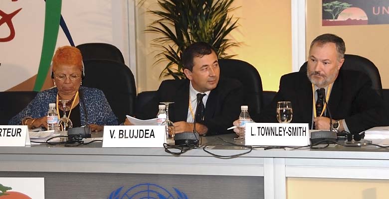 Maria Nery Urquiza Rodriguez, Cuba, CST 8 Vice-Chair; Viorel Blujdea, Romania and Lawrence Townley-Smith, Canada, co-chairs of the CST contact group.