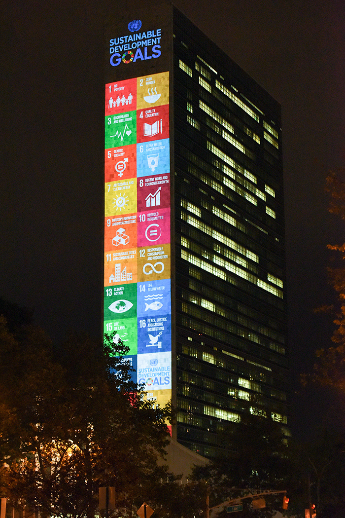 A view of the UN headquarters, venue of the High Level Thematic Debate on Achieving the Sustainable Development Goals