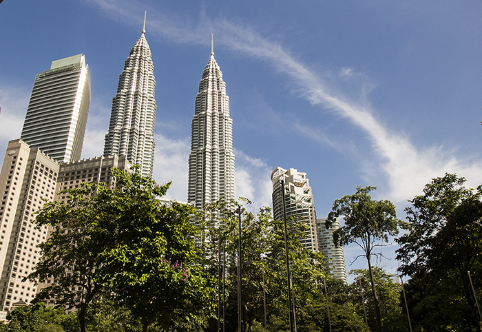 View of the Petronas Towers in Kuala Lumpur