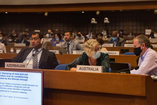 View of plenary with AUS delegation - OEWG-44/ExMOP-5 - 12Jul2022 - Photo