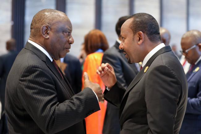 Matamela Cyril Ramaphosa, President of South Africa, with Abiy Ahmed Ali, Prime Minister of Ethiopia