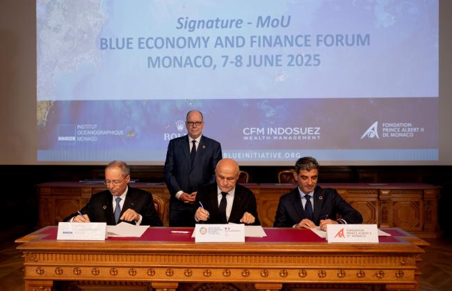 Signature MoU - Blue Economy and Finance Forum - 18 mars 2024 © Cedou - Institut océanographique de Monaco