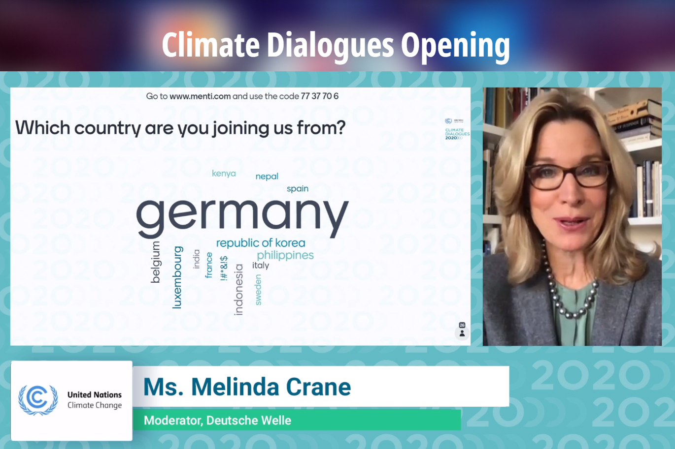 Moderator Melinda Crane, Deutsche Welle
