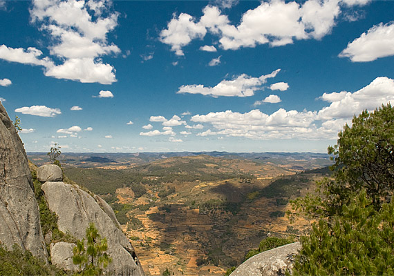 Landscape view from Angavokely forest, near Antananarivo.