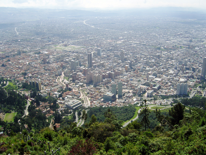 A view of Bogotá from Cerro de Monserrate.