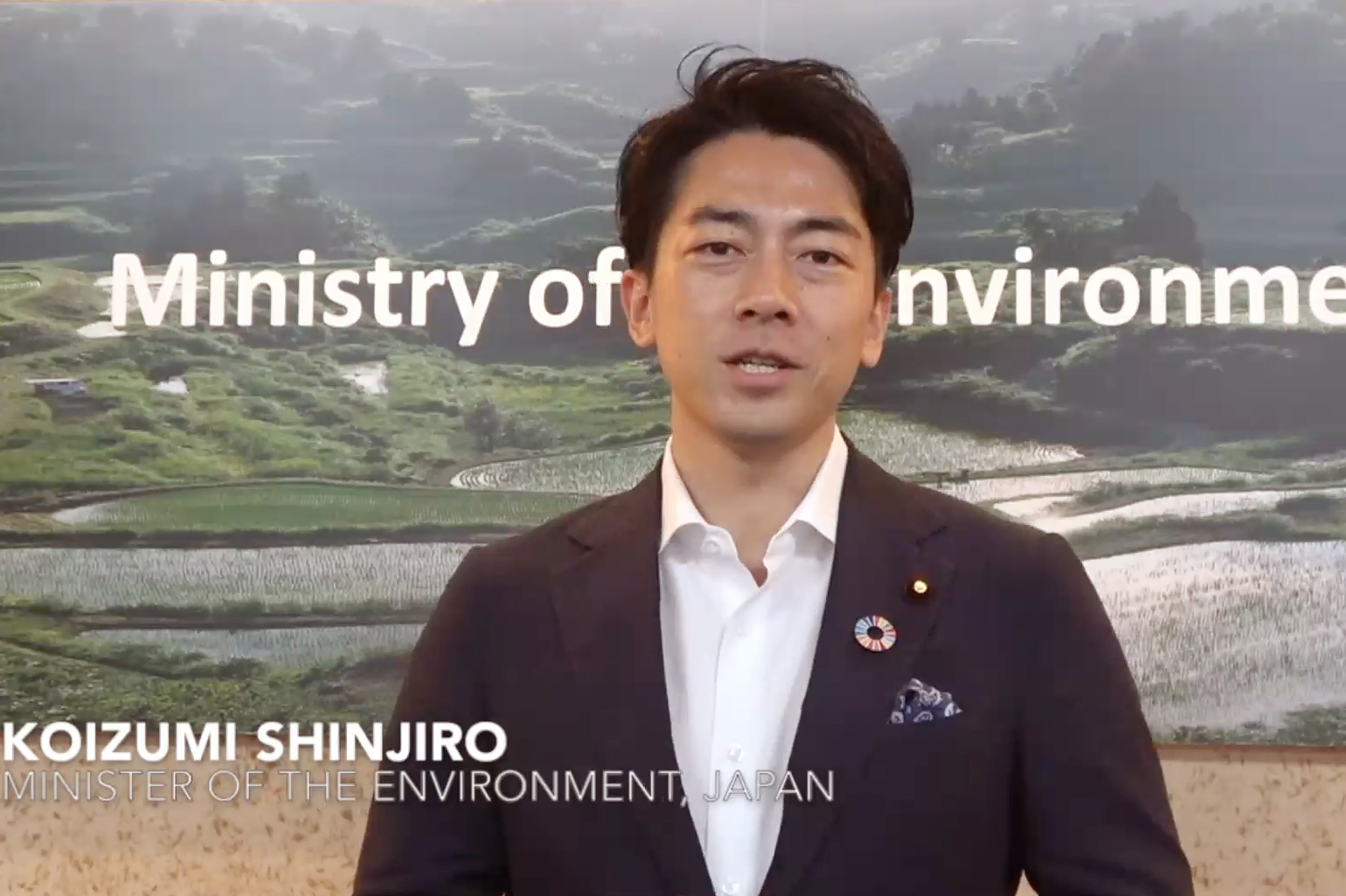 Shinjiro Koizumi, Minister of the Environment, Japan