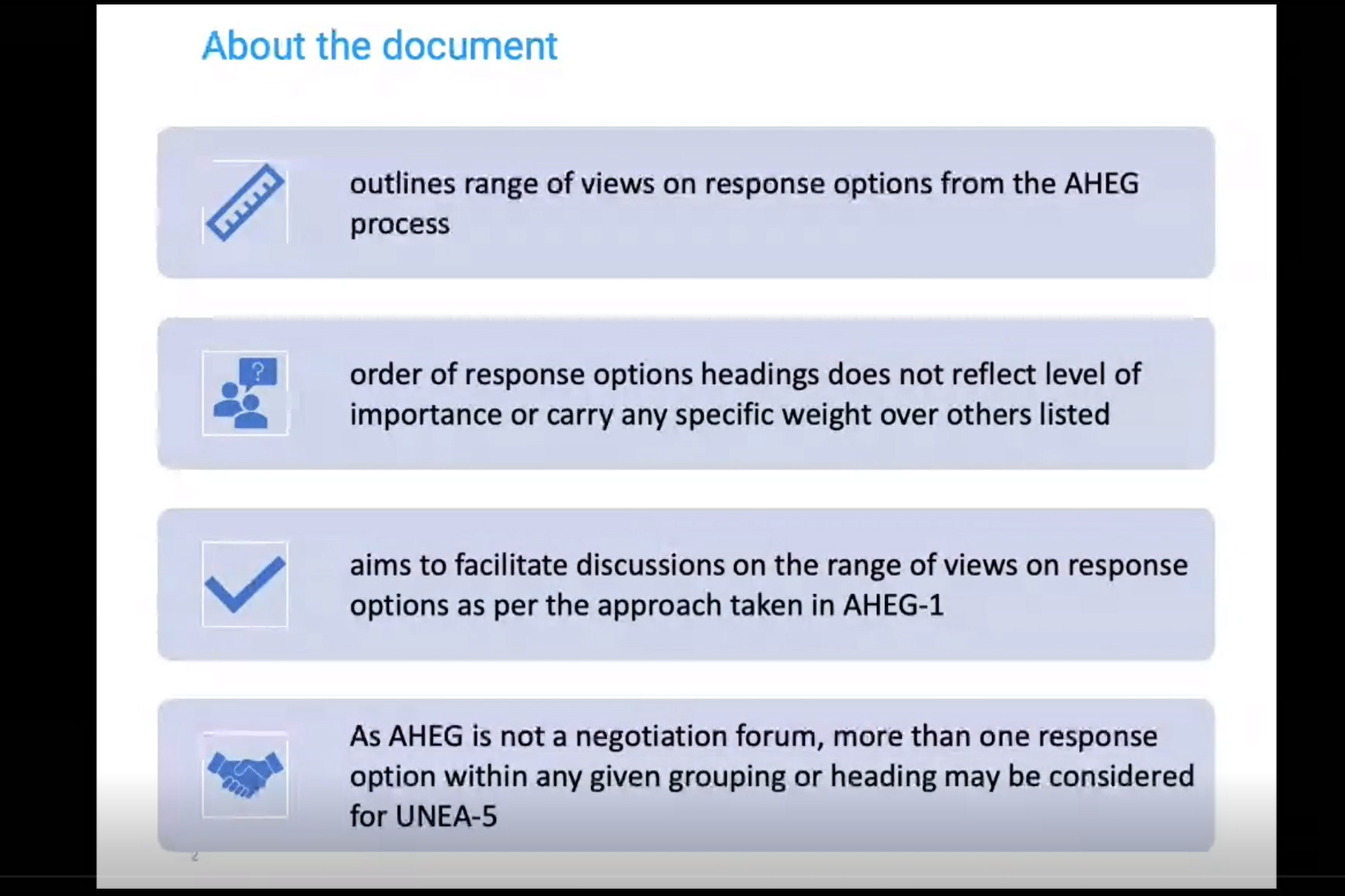 Presentation: Identification of potential options for continued work for consideration by UNEA