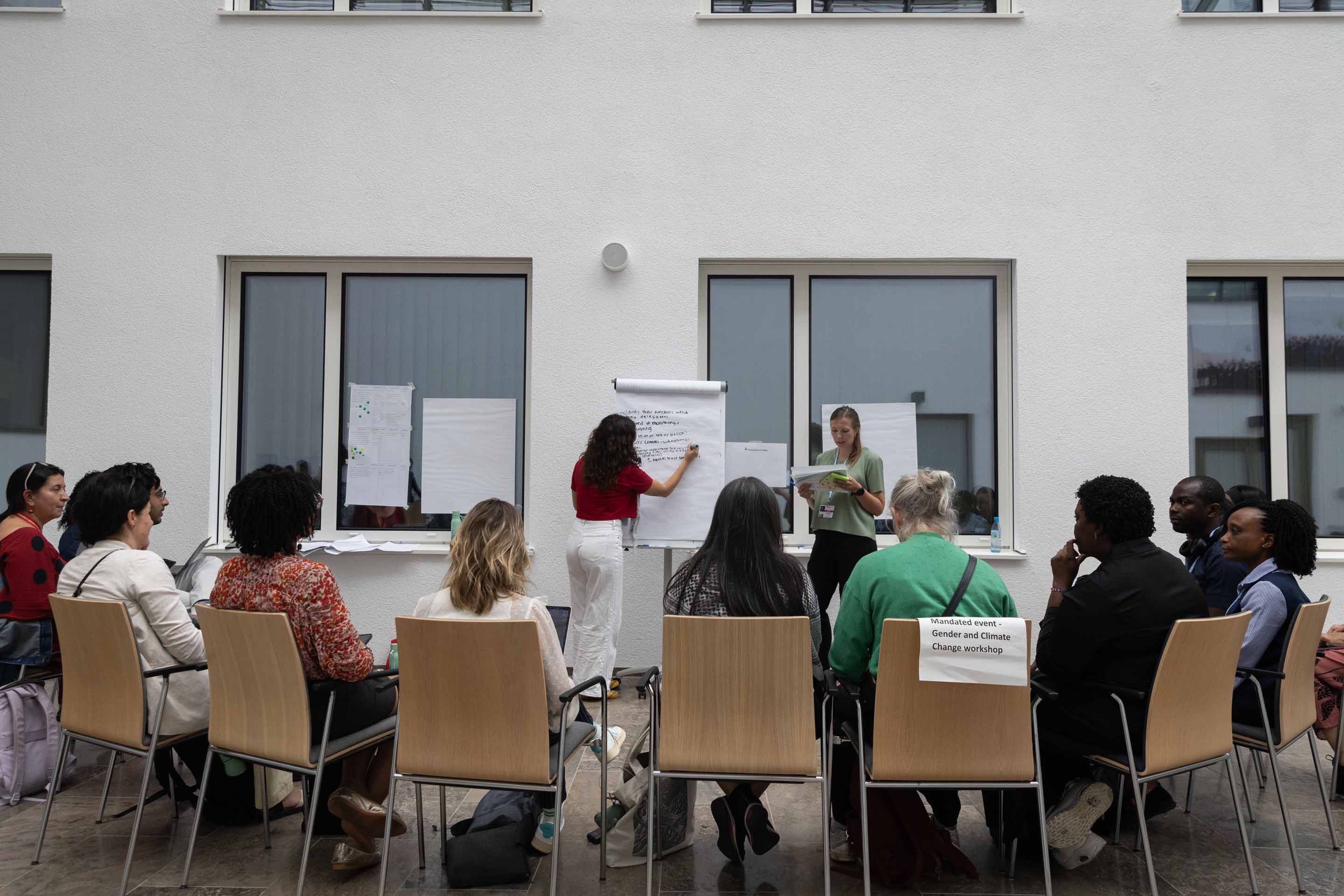 During an interactive breakout session, participants brainstorm new ...