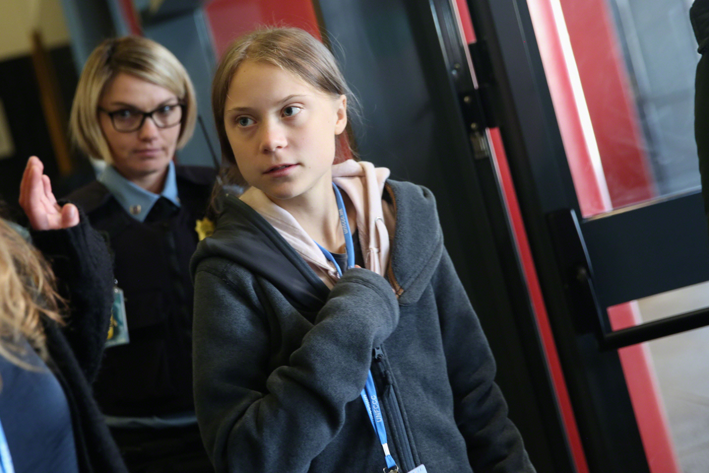 Greta Thunberg, Swedish youth activist, arrives at COP 25.