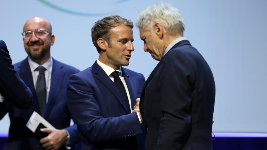   Emanuel Macron, President of France and Harrison Ford, Conservation International
