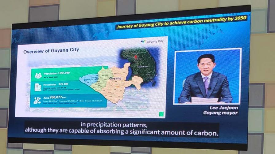 A slide from the presentation made by Lee Jae-joon, Mayor, Goyang City