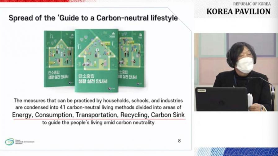 A slide from the presentation made by Eun Heui Lee, CEO, Korea Climate & Environment Network