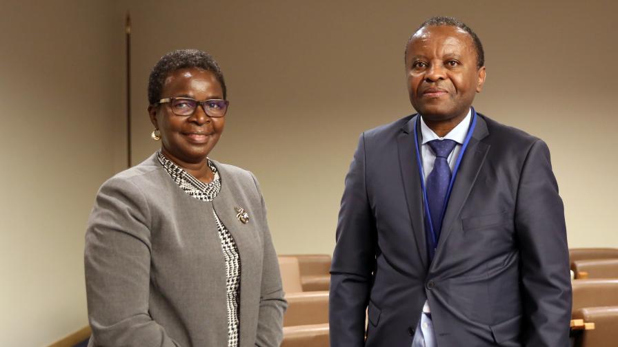 Juliette Biao Koudenoukpo, Director, UNFFS, with Chair Burundi