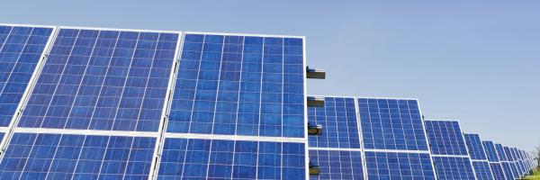 Blue solar panel boards