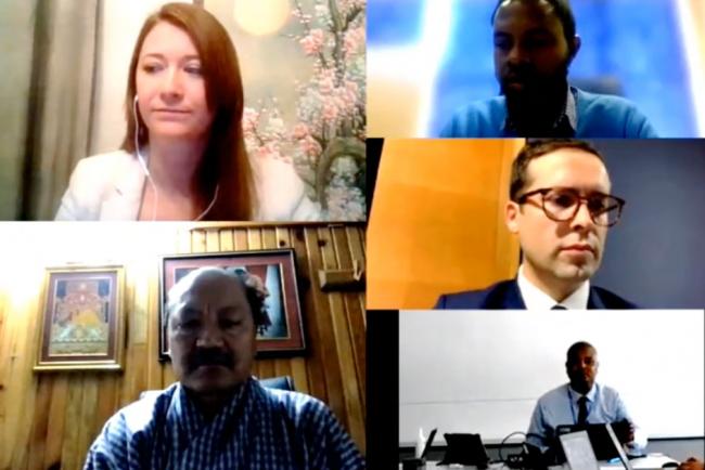 Clockwise from top left: Nikki Lulham, LEG Member, Canada; Mokoena France, Lesotho; Manuel JosÃ© Salidas, COP 25 Presidency; UNFCCC Secretariat IT support; LDC Group Chair Sonam Phuntsho Wangdi, Bhutan.