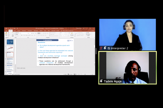 Tadele Ferede Agaje, UNECA, spoke on the coherent integration of multiple development agendas