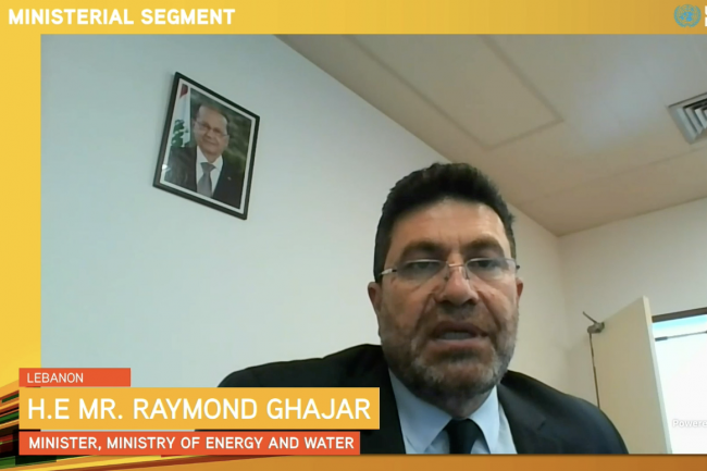 Raymond Ghajar, Minister of Energy and Water, Lebanon