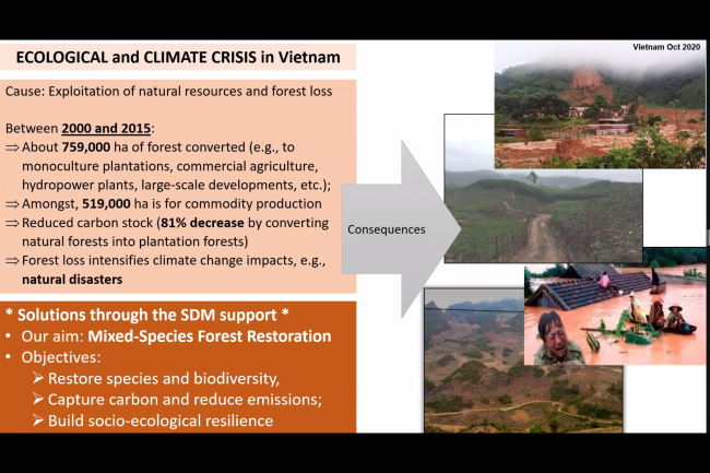 A slide from the presentation on the Satoyama Development Mechanism, Viet Nam