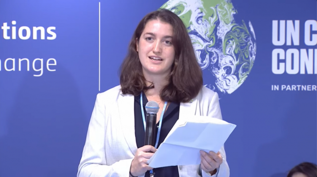 Claire Holzer Fleming, COP26 Unit, Cabinet Office, UK_iisd-climate-adaptation-communicationsCOP26_9Nov2021_photo.png