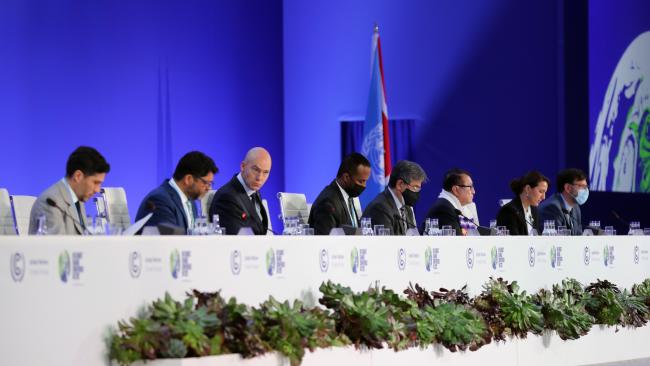 View of the dais during the ministerial session