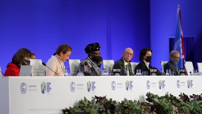 View of the dais during the plenary