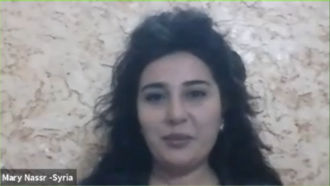 Mary Nassr, Global Citizens' Assembly, Syria_MultilevelActionPavilionCOP26_5Nov2021_photo.png