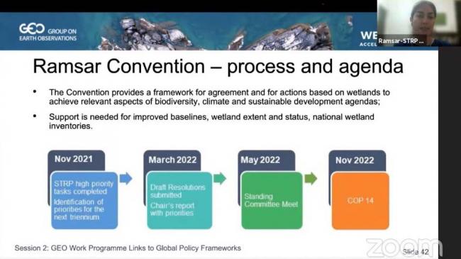 A slide from the presentation made by Lisa Maria Rebelo, Principal Resarcher, International Water Management Institute, and Vice Chair Ramsar STRP