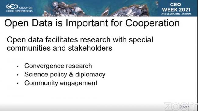A slide from the presentation by Mercury Fox, CODATA, University of Arizona