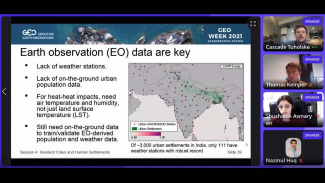 A slide from the presentation made by Cascade Tuholske, Center for International Earth Science Information Network, Columbia Climate School, Columbia University