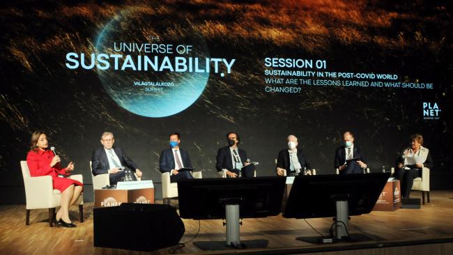 The dais during the session on Sustainability in the Post-Covid World – What Are the Lessons Learned and What Should be Changed?