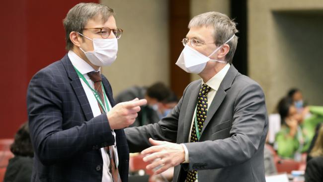Leonardo Cleaver de Athayde, Brazil, with Franz Perrez, Ambassador for the Environment, Switzerland 