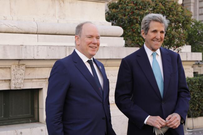  HSH Prince Albert II of Monaco, and John Kerry, United States Special Presidential Envoy for Climate - Blue Monaco - 21Mar2022