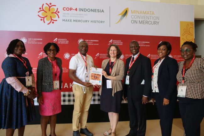 Ghana delegation with Monika Stankiewicz, Executive Secretary, Minamata Convention