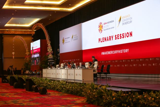 View of the dais during plenary