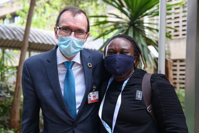 UNEA President Espen Barth Eide, Norway, and Nzambi Matee, UNEP Young Champion of the Earth