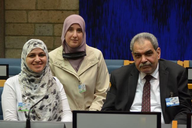  Ameera Elsayed, Egypt, Hala Chenibet, Algeria, and Moustafa Ahmed, BCRC-Egypt - OEWG12 - 6April2022 -Photo.jpg 
