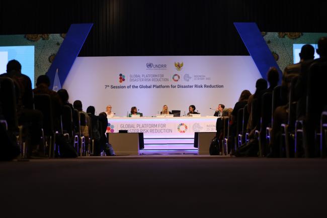View of the dais during the thematic session on Cooperation Across Borders for Strengthened Capacity and Action