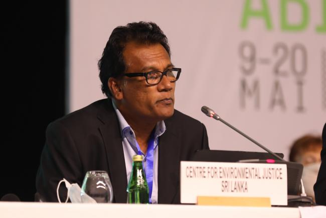 Hemantha Withanage, the Centre for Environmental Justice, representing Asian CSOs