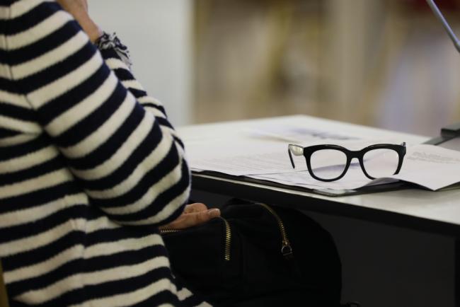 Glasses on table