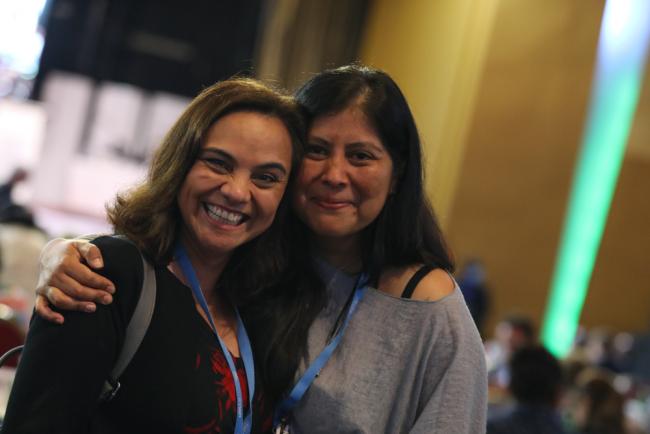 Miriam Medel García, UNCCD Secretariat, and Valeria Cruz Blancas, Mexico