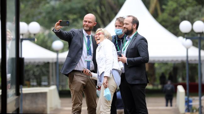 Delegates taking a selfie