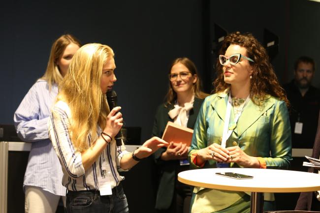 Ebba Ganslandt, Fridays for Future Sweden, and Eleonora Gatti, Innovation Portfolio Manager, UNICEF Office of Innovation