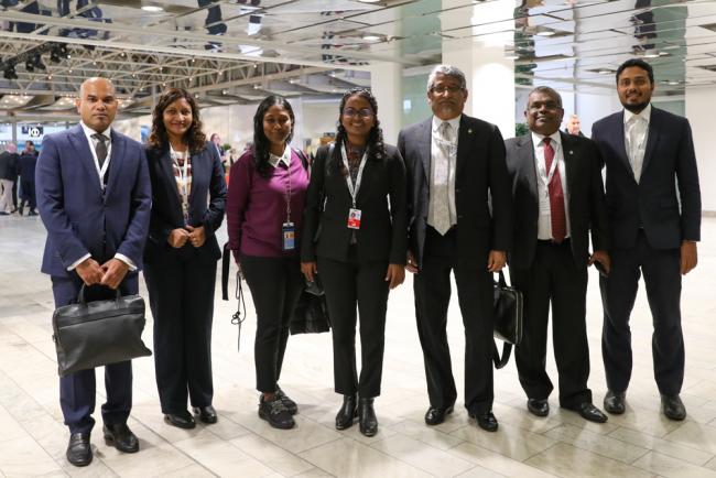 Aminath Shauna, Minister of Environment, Climate Change and Technology, Maldives, with her delegation