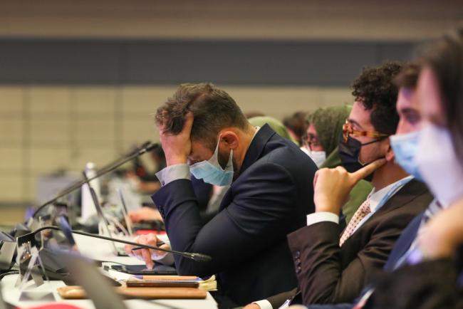 Delegates during the session
