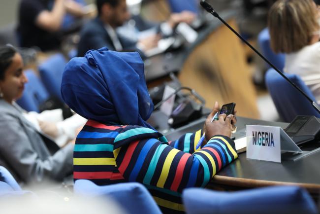 A delegate during the session