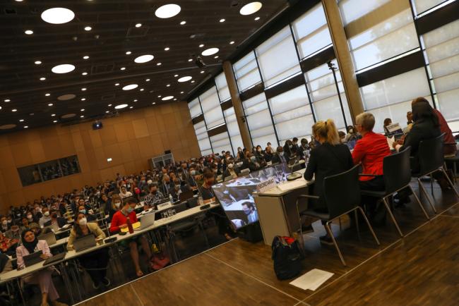 Delegates during the informal consultations on the rules, modalities and procedures for the mechanism established by Article 6.4 of the Paris Agreement 